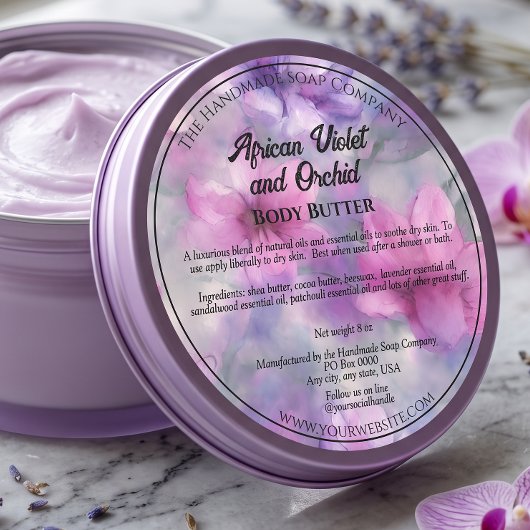 Étiquette de pot de cosmétiques Fleurs roses et vi