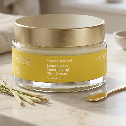 Étiquette de pot de cosmétiques jaune moderne 1 x