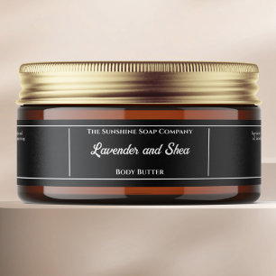 Étiquette de pot de cosmétiques noir 1 x 7,25