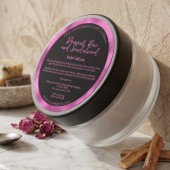 Étiquette de pot de cosmétiques noir et fuchsia av