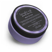 Étiquette de pot de cosmétiques noir et violet ave