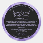Étiquette de pot de cosmétiques noir et violet ave (Devant)