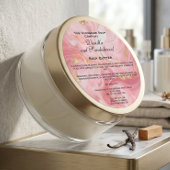 Étiquette de pot de cosmétiques Rose et Or Marbré