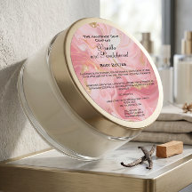Étiquette de pot de cosmétiques Rose et Or Marbré