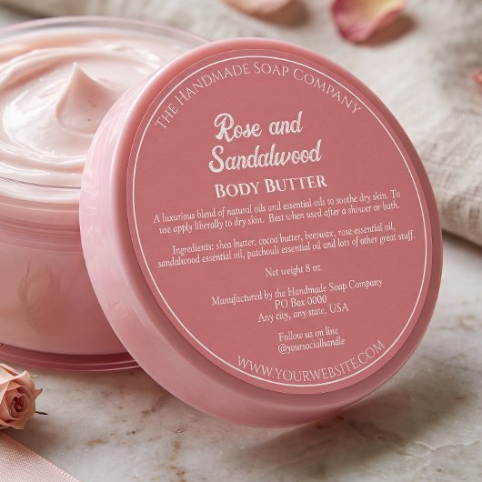 Étiquette de pot de cosmétiques Rose Poussiéreuse