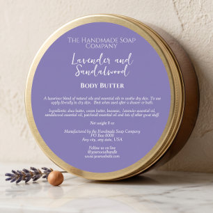 Étiquette de pot de cosmétiques violet minimaliste