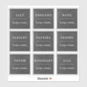 Étiquette de pot de épices de cuisine étanche rust (Feuille)