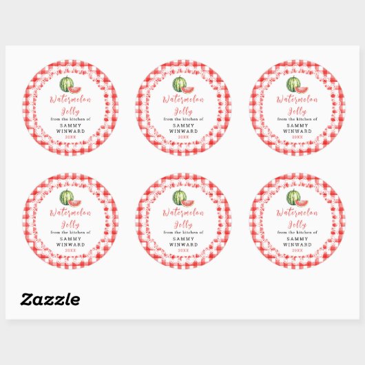 Étiquette de pot de gelée de pastèque maison (Feuille)