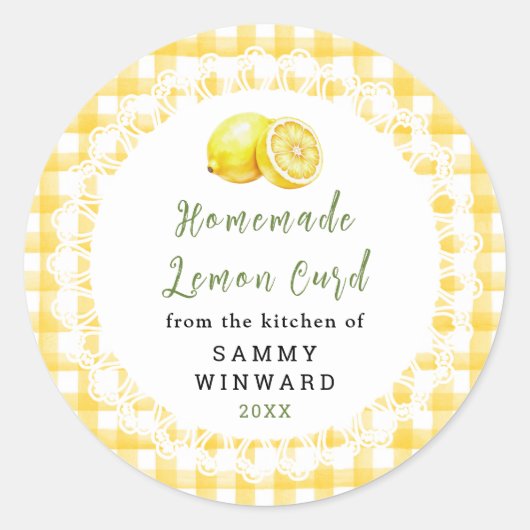 Étiquette de pot de lemon curd maison (Devant)