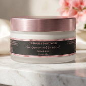 Étiquette de pot de luxe en feuille noire et rose