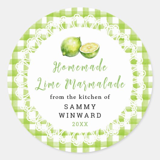 Étiquette de pot de marmelade de citron vert maiso (Devant)