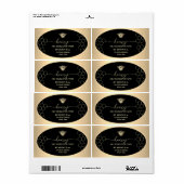 Étiquette de pot de miel à abeille en or faux (Feuille entière)