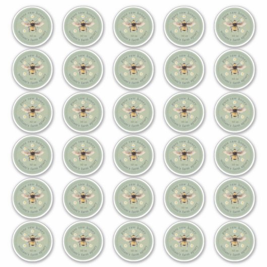 Étiquette de pot de miel Abeille à miel Rucher Aut (Devant)