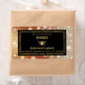 Étiquette de pot de miel brillant moderne (En situation)