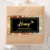 Étiquette de pot de miel brillant moderne (En situation)