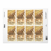 Étiquette de pot de miel d'abeille dorée gouttes m (Feuille entière)