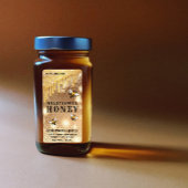 Étiquette de pot de miel d'abeille dorée gouttes m
