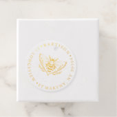 Étiquette de pot de miel d'abeille en feuille d'or (Avec boite)