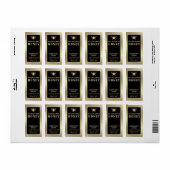 Étiquette de pot de miel d'abeille noire en or mod (Feuille entière)