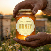 Étiquette de pot de miel de Gold Bee Honey Bee & A