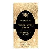 Étiquette de pot de miel en or moderne (Devant)