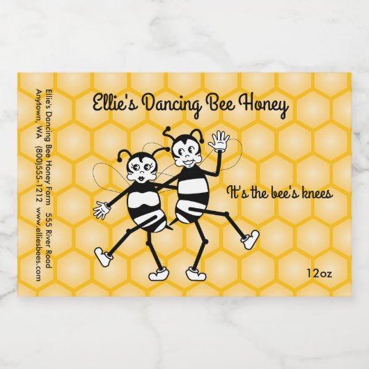 Étiquette de pot de miel personnalisable (Étiquettes simples)