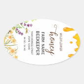 Étiquette de pot de miel Queenline 32 oz Watercolo (Devant)