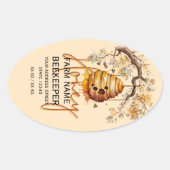 Étiquette de pot de miel Queenline 32 oz Watercolo (Devant)