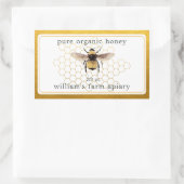 Étiquette de pot de miel Rucher Abeille d'or (Sac)