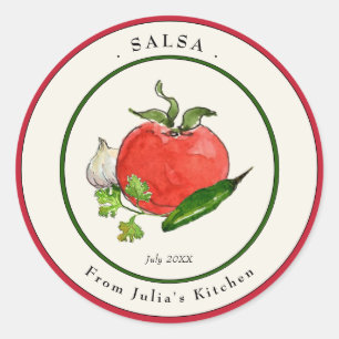 Étiquette de pot de salsa de tomate maison