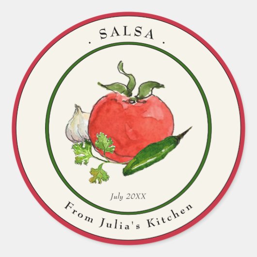 Étiquette de pot de salsa de tomate maison (Devant)