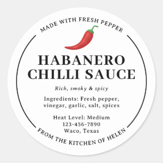 Étiquette de pot de sauce chili habanero maison bl