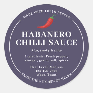 Étiquette de pot de sauce chili habanero maison vi