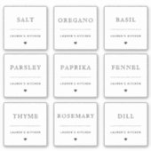 Étiquette de pot d'épices de cuisine étanche simpl (Devant)