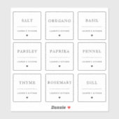 Étiquette de pot d'épices de cuisine étanche simpl (Feuille)