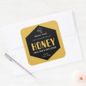 Étiquette de pot en nid d'abeille noire et or en m (Enveloppe)
