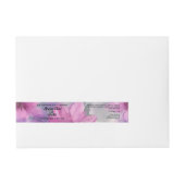 Étiquette de pot enveloppante de fleurs roses et v (Devant)