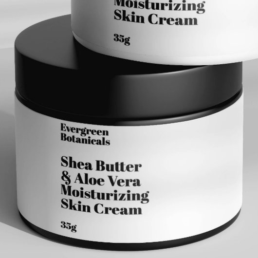 Étiquette de pot moderne blanc imperméable cosméti