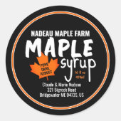 Étiquette de pot ou de cruche de sirop d'érable si (Devant)