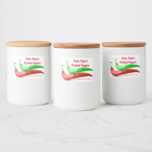 Étiquette de pot personnalisé Peppers (Bouteilles)