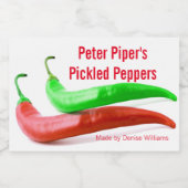 Étiquette de pot personnalisé Peppers (Étiquettes simples)