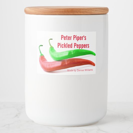 Étiquette de pot personnalisé Peppers (Devant)