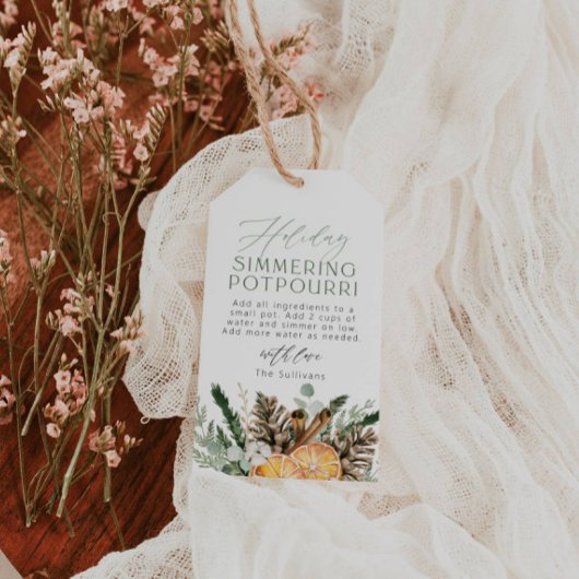 Étiquette de pot-pourri de fêtes de Noël