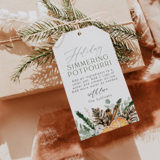 Étiquette de pot-pourri de fêtes de Noël