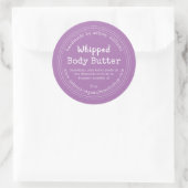Étiquette de pot violet de beurre corporel artisan (Sac)