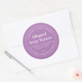 Étiquette de pot violet de beurre corporel artisan (Enveloppe)