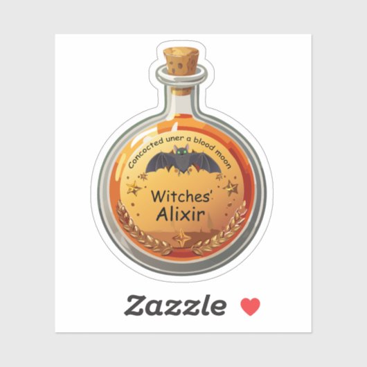 Étiquette de Potion de Sorcières Alixir (Feuille)