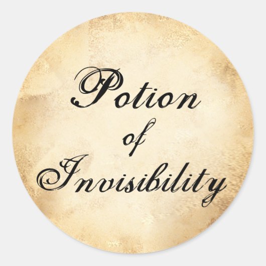 Étiquette de potion d'invisibilité de l'apothécair (Devant)