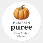 Étiquette de potiron en purée fait maison (Devant)
