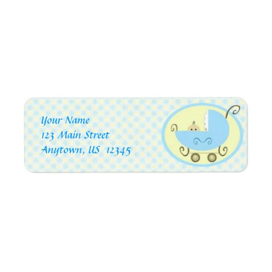 Étiquette de poussette bleu bébé (Devant)